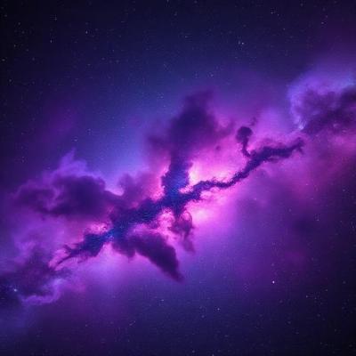 Purple cosmic nebula galaxy art print